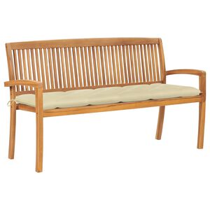 vidaXL Stohovateln&aacute; zahradn&iacute; lavice s podu&scaron;kou 159 cm masivn&iacute; teak
