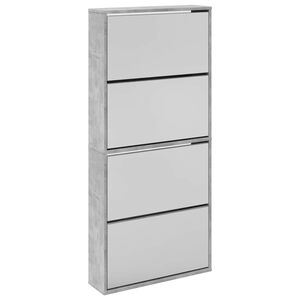 vidaXL Botn&iacute;k se zrcadlem 4patrov&yacute; betonově &scaron;ed&yacute; 63 x 17 x 134 cm