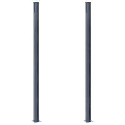 vidaXL Plotové sloupky tmavě šedé 2 ks 185 cm hliník