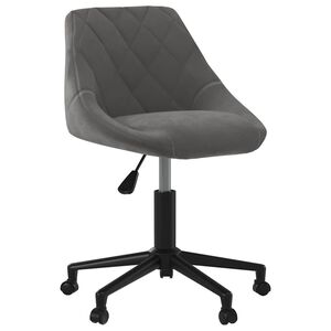 vidaXL Otočn&aacute; kancel&aacute;řsk&aacute; židle tmavě &scaron;ed&aacute; samet