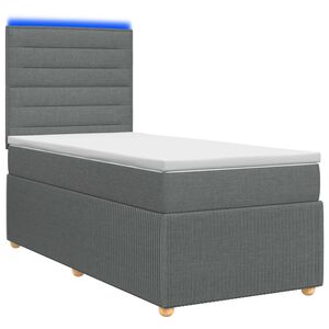 vidaXL LED ro&scaron;t s matrac&iacute; s LED p&aacute;sky Tmavě &scaron;ed&aacute; 80 x 200 cm Textil