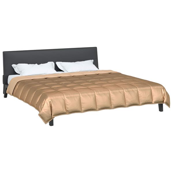 vidaXL Letn&iacute; přikr&yacute;vka Zlat&aacute; 200 x 220 cm Sat&eacute;n a mikrovl&aacute;kno