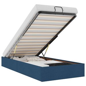 vidaXL Osmansk&yacute; r&aacute;m postele bez matrac&iacute; modr&aacute; 90x200 cm textil