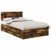 vidaXL R&aacute;m postele se z&aacute;suvkou Uzen&yacute; Dub 135 x 190 cm Dřevěn&yacute; materi&aacute;l