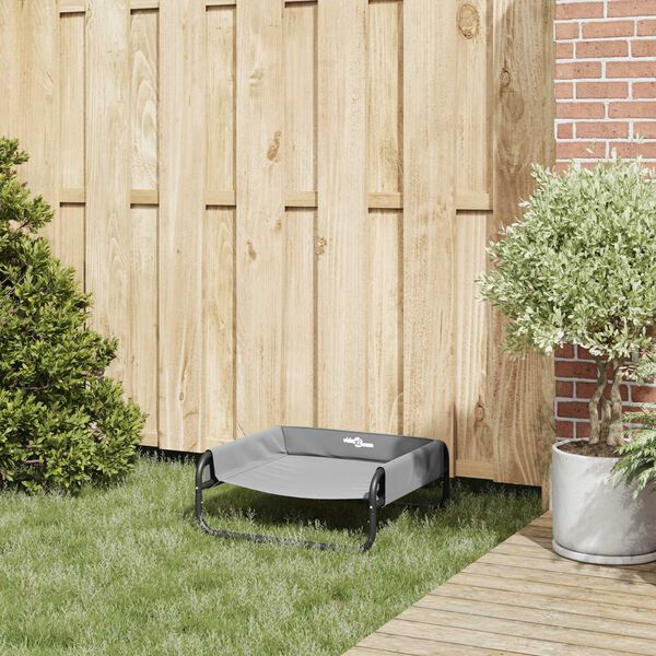 vidaXL Psí postel Světle šedá s Oxfordský textil a ocel