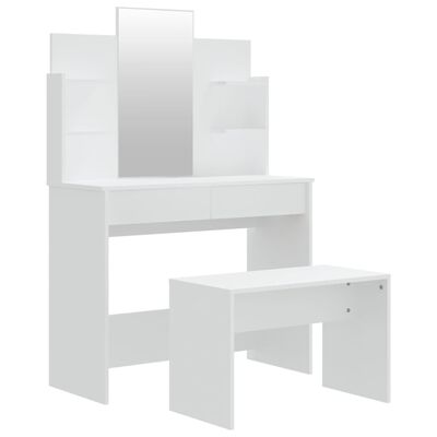 vidaXL Toaletní stolek sada bílý 96 x 40 x 142 cm