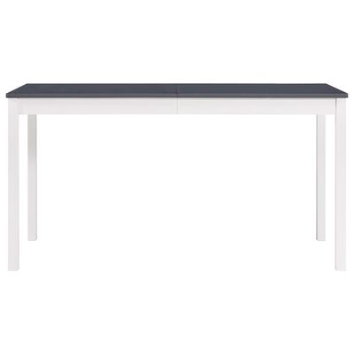vidaXL Jídelní stůl bílo-šedý 140 x 70 x 73 cm borové dřevo