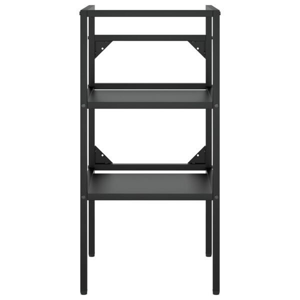 vidaXL Koupelnový rám s vestavěným umyvadlem černý železo