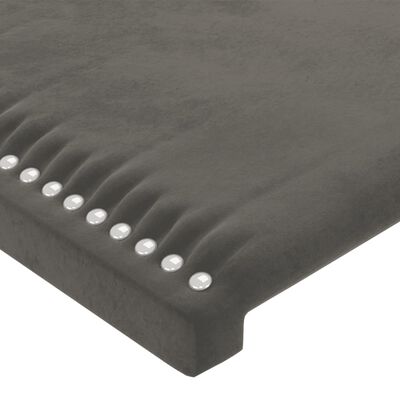 vidaXL Čelo postele s LED tmavě šedé 160x5x78/88 cm samet