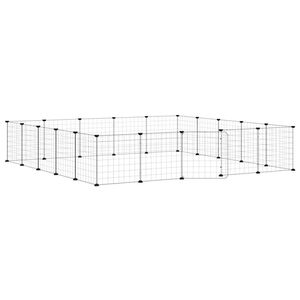 vidaXL 20panelov&aacute; ohr&aacute;dka pro zv&iacute;řata s dv&iacute;řky čern&aacute; 35 x 35 cm ocel