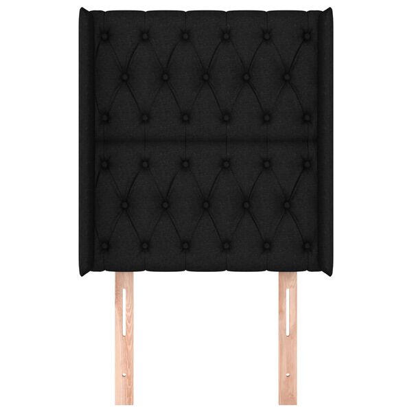 vidaXL Čelo postele typu ušák černé 83x16x118/128 cm textil