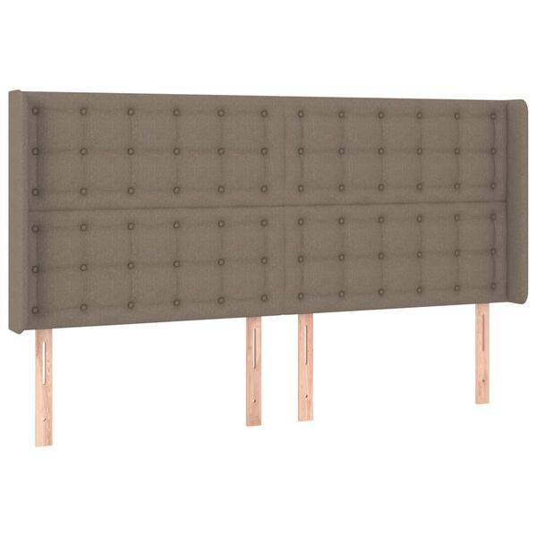 vidaXL Čelo postele typu u&scaron;&aacute;k taupe 183x16x118/128 cm textil