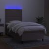 vidaXL Box spring postel s matrac&iacute; a LED taupe 90x200 cm textil