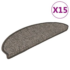 vidaXL Samolepic&iacute; n&aacute;&scaron;lapy na schody sisal 15 ks 65x21x4 cm &scaron;edo-b&eacute;žov&eacute;