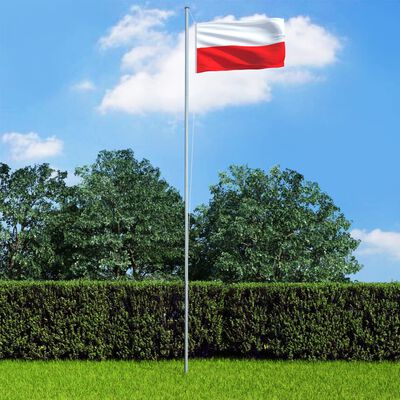 vidaXL Polská vlajka a stožár hliník 4 m