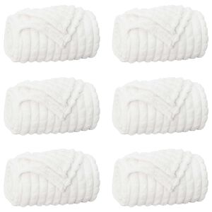 vidaXL Dekoračn&iacute; deky 6 ks B&iacute;l&aacute; 200 x 150 cm 4.5 kg Fleece