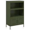 vidaXL Skříň highboard olivově zelená 68 x 39 x 113 cm ocel