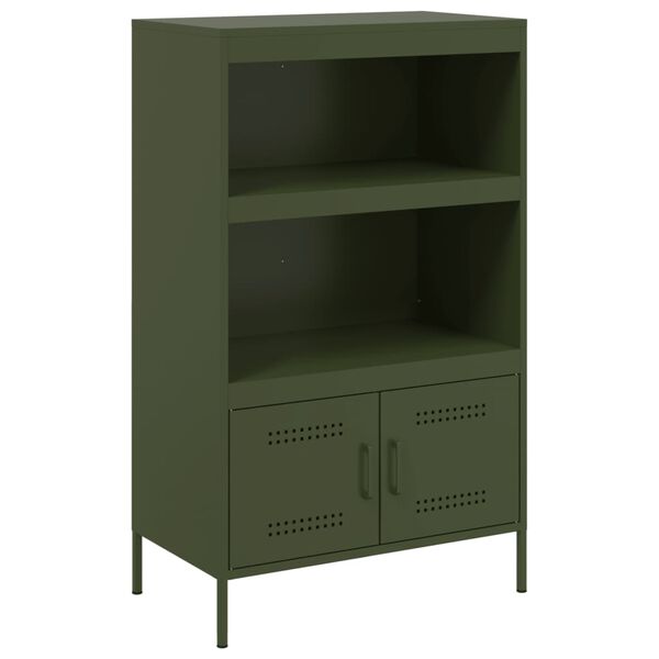 vidaXL Skříň highboard olivově zelená 68 x 39 x 113 cm ocel
