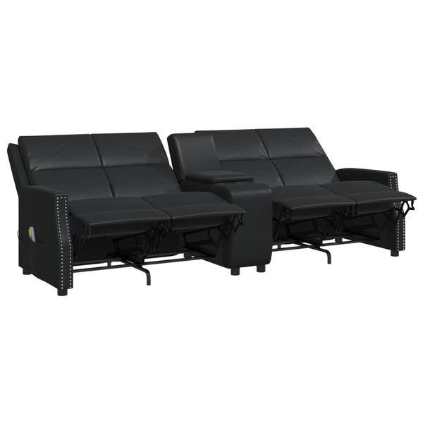 vidaXL 4m&iacute;stn&eacute; mas&aacute;žn&iacute; polohovac&iacute; křeslo čern&eacute; uměl&aacute; kůže