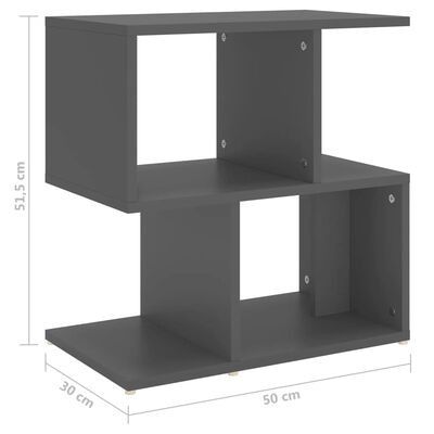 vidaXL Noční stolek šedý 50 x 30 x 51,5 cm dřevotříska