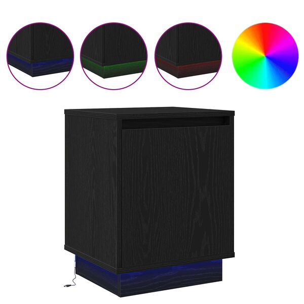 vidaXL Nočn&iacute; skř&iacute;ňka Čern&yacute; dub 39 x 34,5 x 50 cm Kompozitn&iacute; dřevo