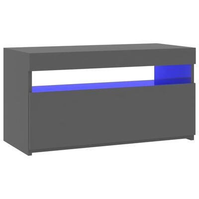 vidaXL TV skříňka s LED osvětlením šedá vysoký lesk 75 x 35 x 40 cm
