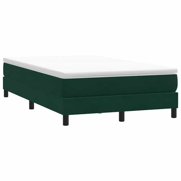 vidaXL Postel Box Spring bez matrace tmavě zelen&aacute; 120x220 cm samet