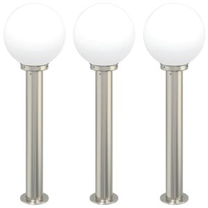 vidaXL Sloupkov&aacute; světla 3 ks 80 cm nerezov&aacute; ocel IP44