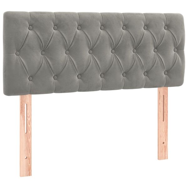 vidaXL Čelo postele světle šedé 90 x 7 x 78/88 cm samet