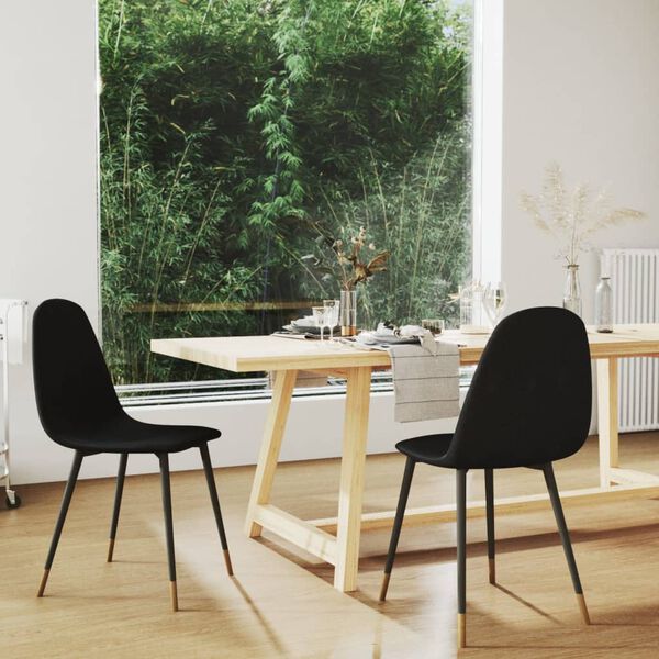 vidaXL J&iacute;deln&iacute; židle 2 ks čern&eacute; textil