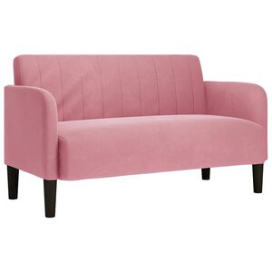 vidaXL Loveseat Sofa Růžov&yacute; 109 cm samet