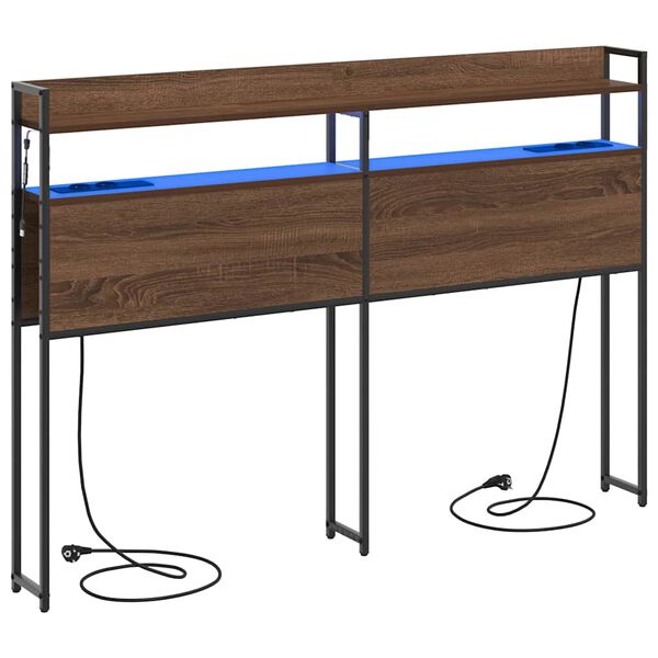 vidaXL &Uacute;ložn&eacute; čelo postele s polic&iacute; Hněd&yacute; dub 160 cm Kompozitn&iacute; dřevo