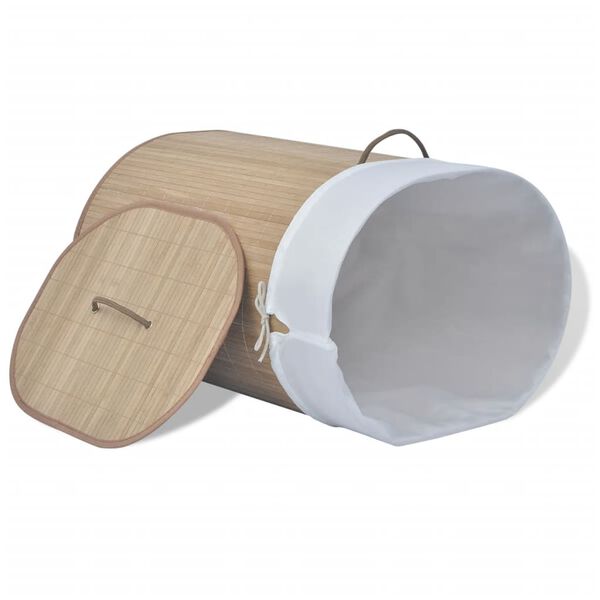 vidaXL Bambusový prádelní koš oválný přírodní odstín