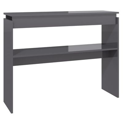 vidaXL Konzolový stolek šedý vysoký lesk 102 x 30 x 80 cm dřevotříska