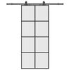 vidaXL Posuvn&eacute; dveře se sadou kov&aacute;n&iacute; čern&eacute; 90x205 cm ESG Glass