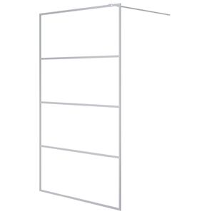 vidaXL Sprchov&aacute; z&aacute;stěna walk-in stř&iacute;brn&aacute; 115 x 195 cm čir&eacute; ESG sklo