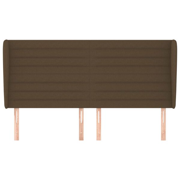 vidaXL Čelo postele typu u&scaron;&aacute;k tmavě hněd&eacute; 183x23x118/128 cm textil