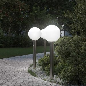 vidaXL Sloupkov&aacute; světla se senzorem 3 ks 80 cm nerezov&aacute; ocel IP44