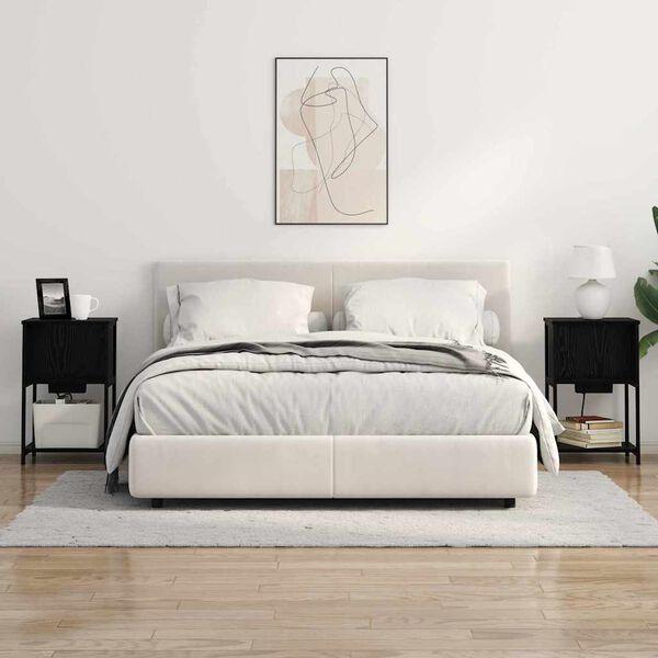 vidaXL Nočn&iacute; skř&iacute;ňka 2 pcs Čern&yacute; dub 38 x 31 x 61 cm kompozitn&iacute; dřevo