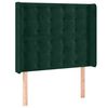 vidaXL Čelo postele typu u&scaron;&aacute;k tmavě zelen&aacute; 103x16x118/128 cm samet