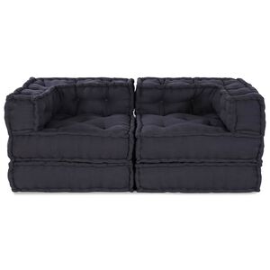 vidaXL Modulov&aacute; pohovka 2 ks Textil Antracitov&aacute; 140 x 70 x 56 cm