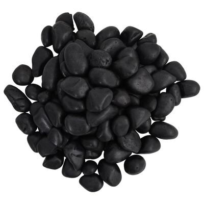 vidaXL Leštěné oblázky 10 kg černé 2–5 cm
