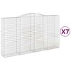 vidaXL Klenut&eacute; gabionov&eacute; ko&scaron;e 7 ks 400x50x220/240cm pozinkovan&eacute; železo