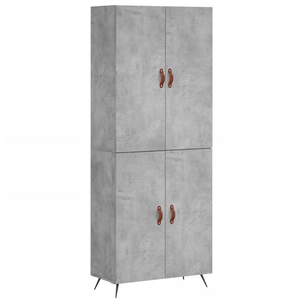 vidaXL Skř&iacute;ň highboard betonově &scaron;ed&aacute; 69,5x34x180 cm kompozitn&iacute; dřevo