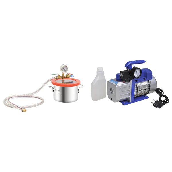 vidaXL Vakuov&aacute; komora s jednostupňov&yacute;m čerpadlem 3,7 l