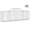 vidaXL Klenut&eacute; gabionov&eacute; ko&scaron;e 2 ks 200x30x60/80 cm pozinkovan&eacute; železo