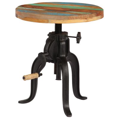 vidaXL Odkládací stolek 45 x (45–62) cm recyklované dřevo a litina