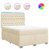 vidaXL Box spring postel s matrac&iacute; kr&eacute;mov&aacute; 140x190 cm textil