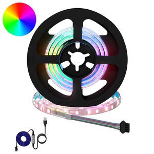 vidaXL LED p&aacute;s 2 ks Čern&aacute; a průhledn&aacute; Měď a plast