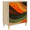 vidaXL Př&iacute;born&iacute;k BONN Retro vlnov&yacute; potisk 66 x 36,5 x 75 cm Sonoma